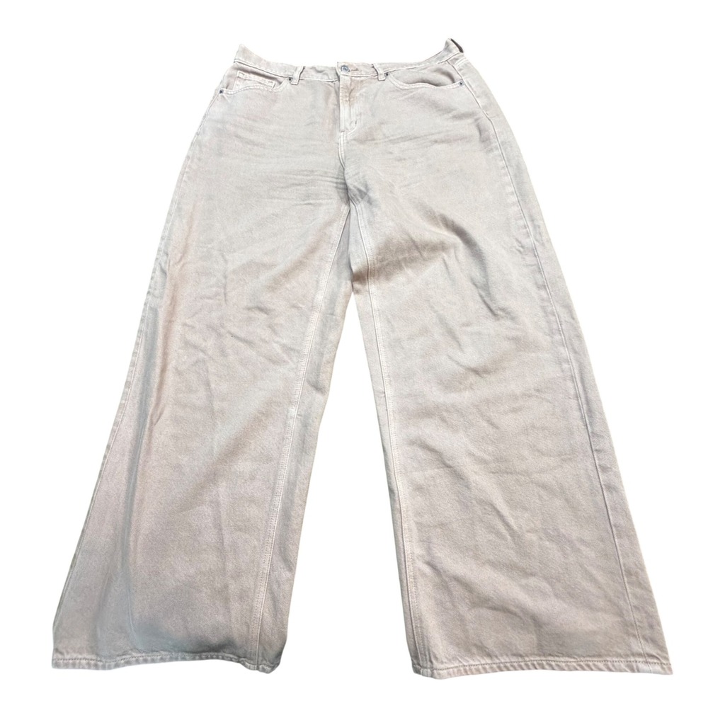 Old Navy Drapey Denim Mid-Rise Baggy Wide Leg Jeans Mauve Pink Women 12